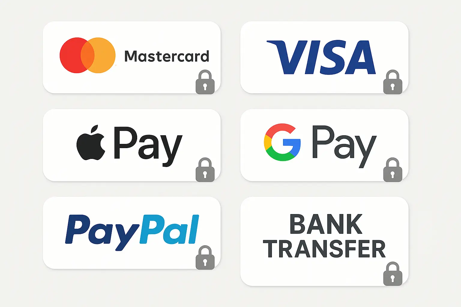 Payment methods available